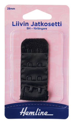 HEMLINE LIIVIN JATKOSETTI 28MM MUSTA - Hemline liivinjatkosetit - 18180 - 1
