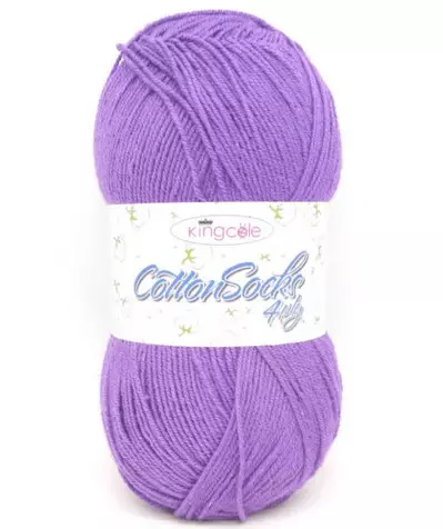 KING COLE COTTON SOCKS 4PLY MAUVE - Kesäsukkalangat - 30020 - 1