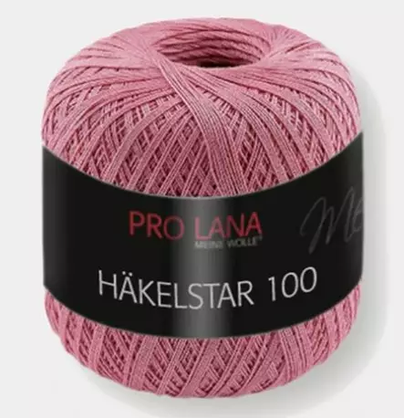 PRO LANA HÄKELSTAR 6 x 100 G 100 % PUUVILLA VANHA ROSA - Häkelstar 100 - 35880 - 1