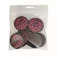 MUOVINEN 2-REIKÄ NAPPI 38 MM MUSTA/PUNAINEN KUVIO 1PUSSI (N. 10 KPL) N4725-38 - Koristenapit - 36670 - 1