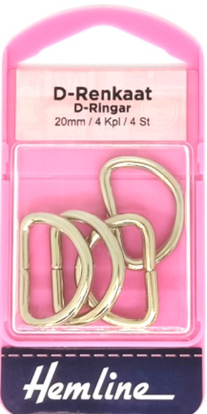 HEMLINE D-RENGAS 20MM 2PARIA - Hemline D-renkaat - 11280 - 1