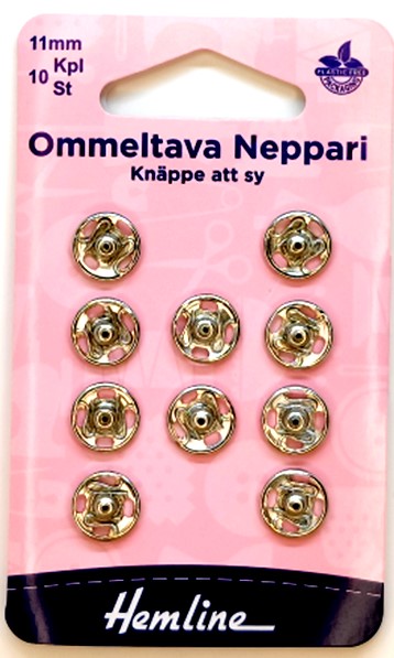 HEMLINE OMMELTAVA NEPPARI 11MM NIKL. - Hemline nepparit - 11220 - 1