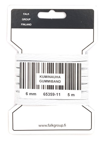 KUMINAUHA 6MM VALK KULUTTAJAPAKKAUS 5M - Kuminauhat kuluttajapakkauksessa - 7680 - 1