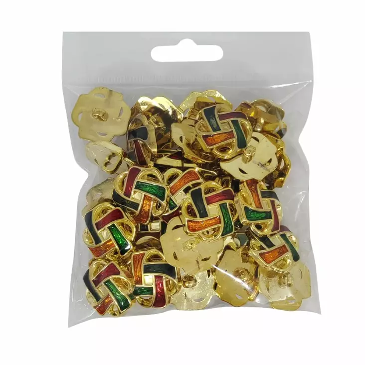MUOVINEN KANTANAPPI 25 MM KULTA/MONIVÄRI 1PUSSI (N. 30 KPL) N3262-25 - Koristenapit - 36550 - 1