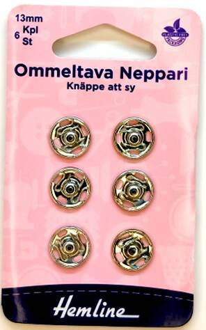 HEMLINE OMMELTAVA NEPPARI 13MM NIKL - Hemline nepparit - 11221 - 1