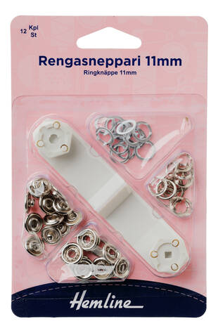 HEMLINE RENGASNEPPARI 11MM 12KPL - Hemline painonapit - 11271 - 1