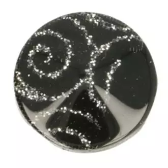 MUSTA GLITTERINAPPI 18MM 2604-28-01 - Helmi- ja strassinapit - 16231 - 1