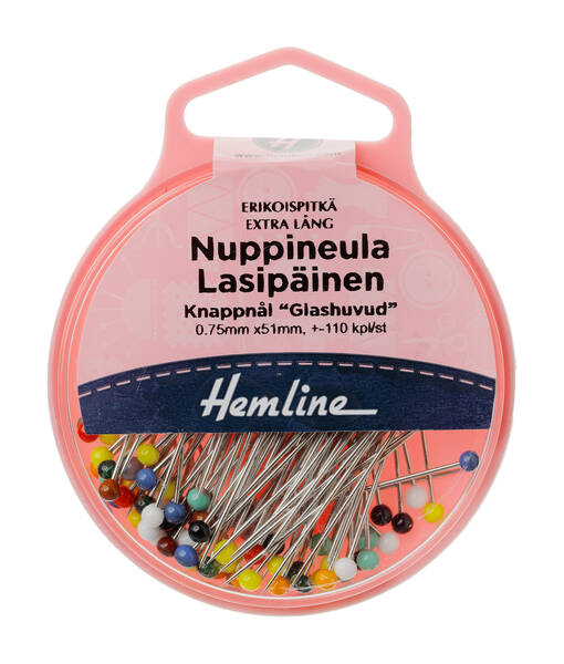 HEMLINE LASIPÄINEN NUPPINEULA 51MM - Hemline nuppineulat - 15531 - 1