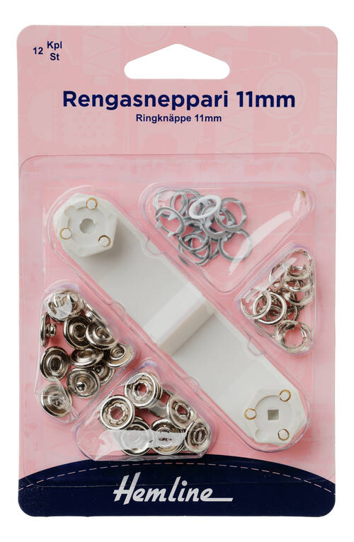 HEMLINE RENGASNEPPARI 11MM 12KPL - Hemline painonapit - 11271 - 1