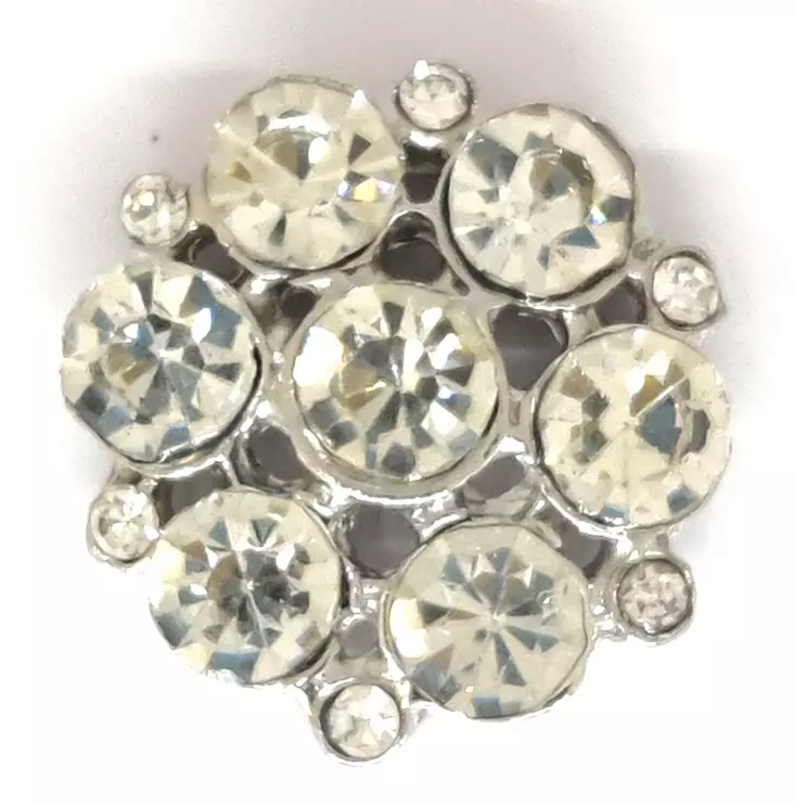 STRASSINAPPI KANNALLINEN KIRKKAAT STRASSIKIVET 24 MM NIKKELIVAPAA - Helmi- ja strassinapit - 35761 - 1