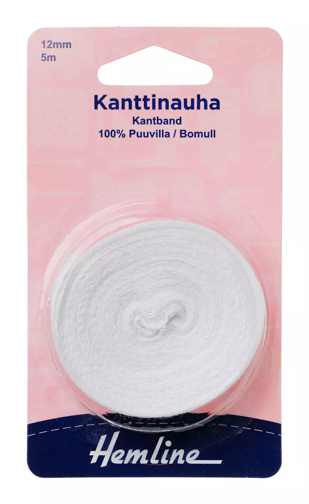 HEMLINE KANTTINAUHA 12MM 5M VALK. - Hemline nauhat - 15641 - 1