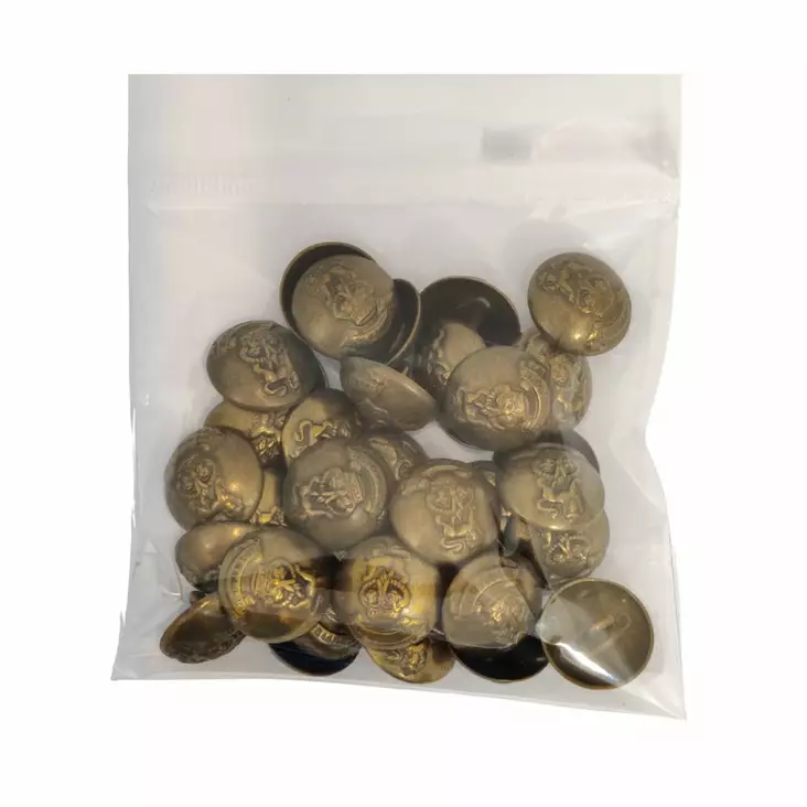METALLINEN KANTANAPPI 20 MM PATINA/KUVIO 1PUSSI (N. 30 KPL) N2743 - Metallinapit - 36711 - 1