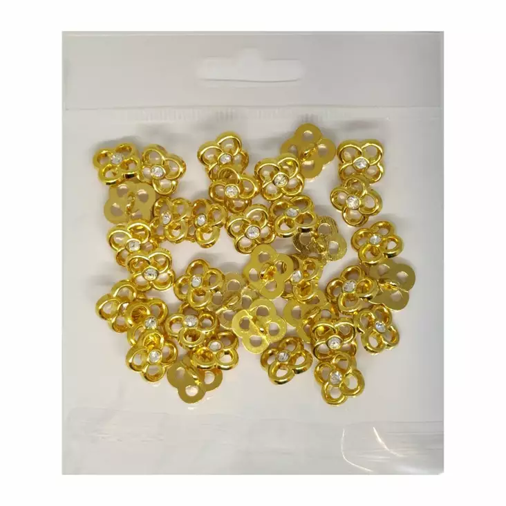 MUOVINEN KANTANAPPI 12 MM KULTA/"TIMANTTI" 1PUSSI (N. 30 KPL) N2734-12 - Koristenapit - 36571 - 1