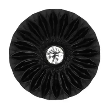 MUSTAKORISTENAPPI KIRKKAALLA STRASSIKIVELLÄ 15 MM 5665-24 - Helmi- ja strassinapit - 15761 - 1