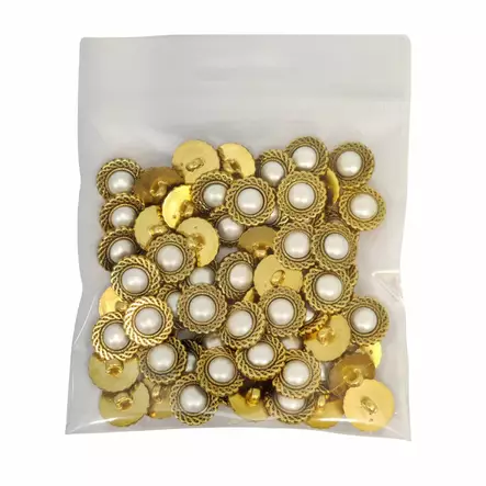 MUOVINEN KANTANAPPI 14 MM KULTA/ HELMI 1PUSSI (N. 50 KPL) N892-14 - Koristenapit - 36812 - 1