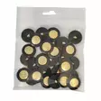 MUOVINEN KANTANAPPI 20 MM MUSTA/KULTAKORISTE 1PUSSI (N.25 KPL) N5900-20 - Koristenapit - 36702 - 1