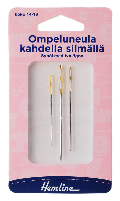 HEMLINE OMPELUNEULA KAHDELLA SILMÄLLÄ - Hemline silmäneulat - 18182 - 1