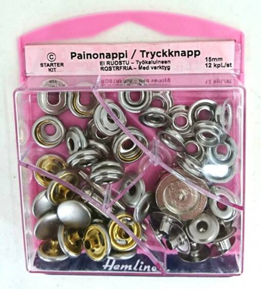 HEMLINE PAINONAPPI 15MM NIKL - Hemline painonapit - 11192 - 1
