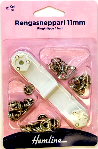 HEMLINE RENGASNEPPARI 11MM 12KPL - Hemline painonapit - 11272 - 1