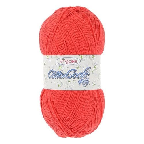 KING COLE COTTON SOCKS 4PLY CRIMSON - Cotton Sock - 29292 - 1