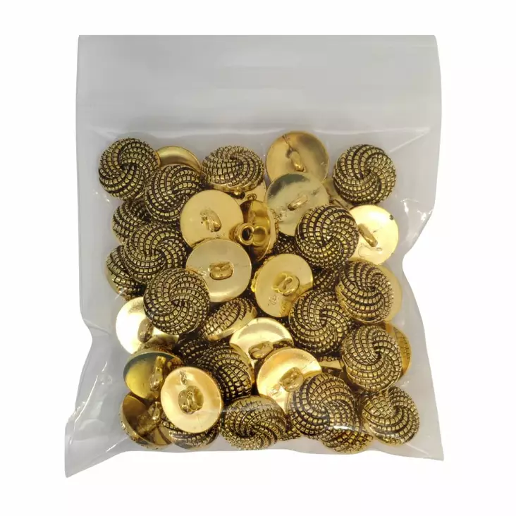 MUOVINEN KANTANAPPI 18 MM KULTA/KUVIO 1PUSSI (N. 40 KPL) N0628 - Koristenapit - 36582 - 1