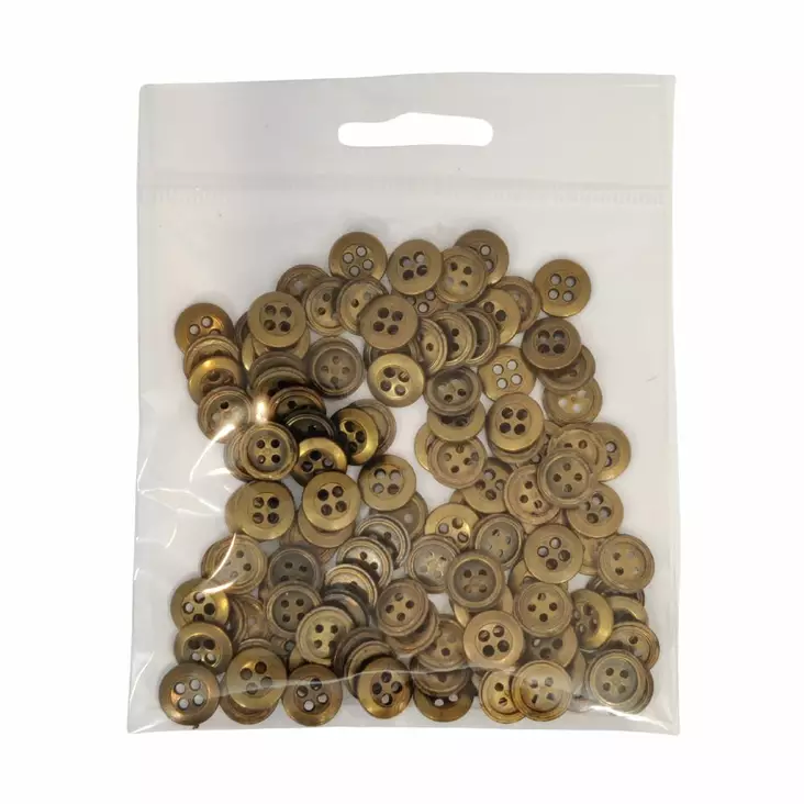 METALLINEN 4-REIKÄ NAPPI 11 MM PRONSSI 1PUSSI (N.100 KPL) N2744-11 - Metallinapit - 36712 - 1