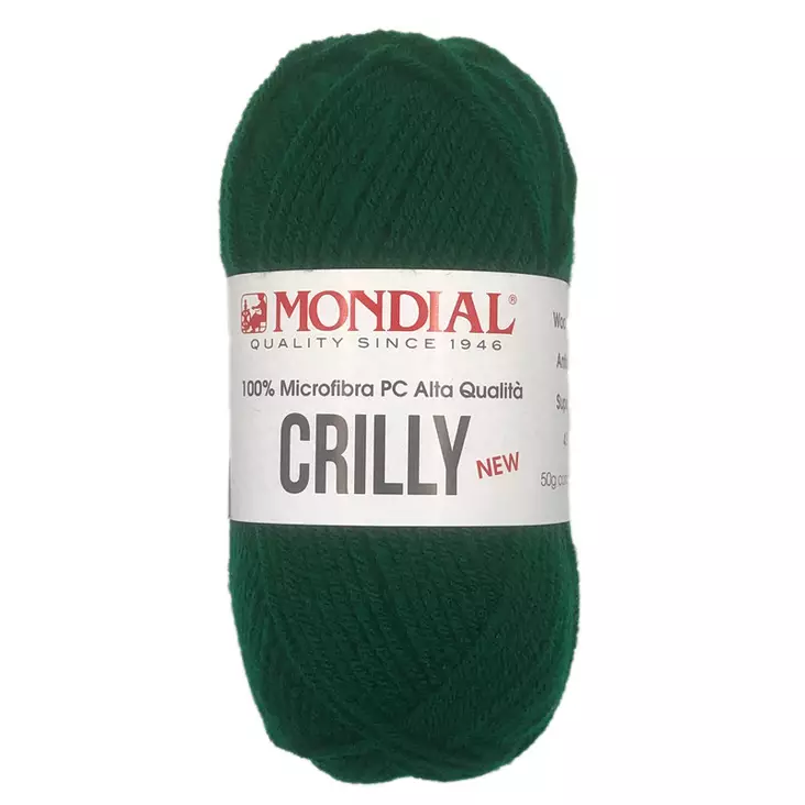 MONDIAL CRILLY-084 100% MIKROKUITU POLYESTER, 50g - 133m TUMMANVIHREÄ - Akryylilangat - 36882 - 1
