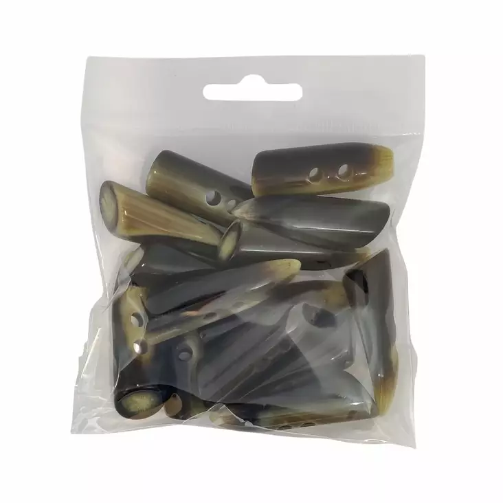 MUOVINEN 2-REIKÄ DUFFELINAPPI 43 MM RUSKEA MELEERATTU 1PUSSI (N. 12 KPL) N5724 - Koristenapit - 36672 - 1