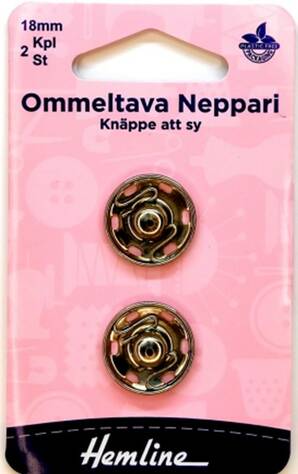 HEMLINE OMMELTAVA NEPPARI 18MM NIKL - Hemline nepparit - 11223 - 1