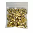 MUOVINEN KANTANAPPI 15 MM KULTA/MUSTA/TIMANTIT 1PUSSI (N. 50 KPL) N2755 - Koristenapit - 36563 - 1