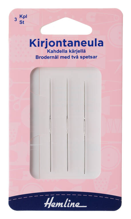 HEMLINE KIRJONTANEULA KAHDELLA KÄRJELLÄ - Hemline silmäneulat - 18183 - 1