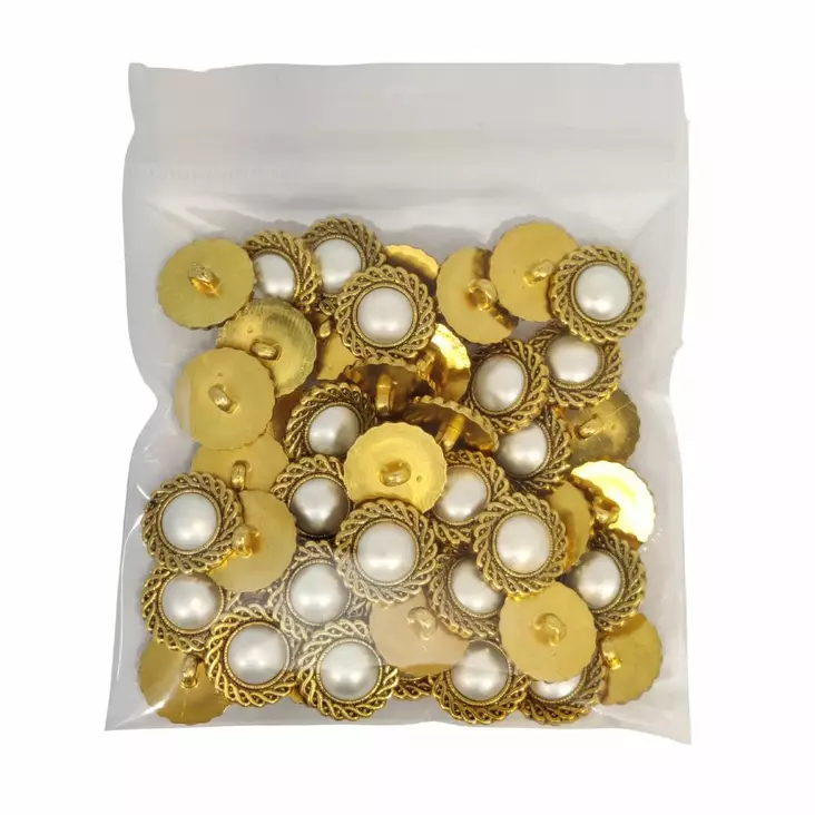 MUOVINEN KANTANAPPI 16 MM KULTA/ HELMI 1PUSSI (N. 45 KPL) N892-16 - Koristenapit - 36813 - 1