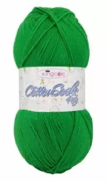KING COLE COTTON SOCKS 4PLY GREEN - Kesäsukkalangat - 32434 - 1