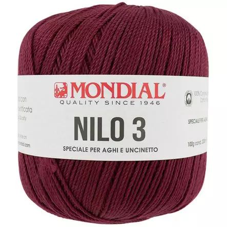 MONDIAL NILO-3-44 VIININPUNAINEN 100% PUUVILLA 100G - 200M - Nilo 3 - 35954 - 1