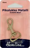 HEMLINE PIKALUKKO METALLI 15MM NIKLATTU - Pikalukot, D-renkaat ja hakaset - 15544 - 1