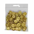METALLINEN 2-REIKÄINEN NAPPI 14 MM KULTA 1PUSSI (N. 50 KPL) N0567 - Metallinapit - 36544 - 1