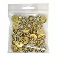 MUOVINEN KANTANAPPI 19 MM KULTA/MUSTA/TIMANTIT 1PUSSI (N. 50 KPL) N2734 - Koristenapit - 36564 - 1