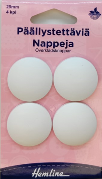 HEMLINE PÄÄLLYSTETTÄVIÄ NAPPEJA 29MM - Hemline niitit ja päällystettävät napit - 11304 - 1