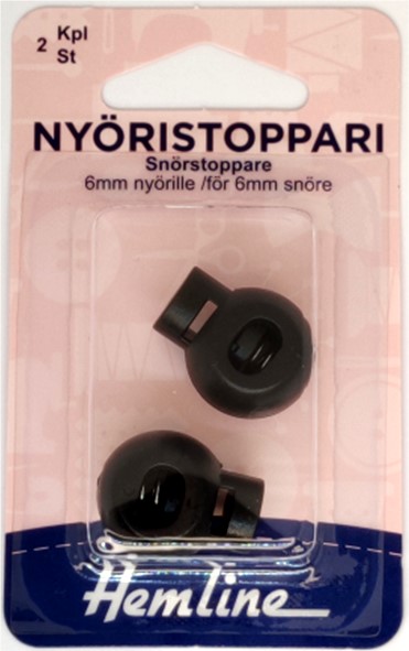 HEMLINE NYÖRISTOPPARI, MUSTA, 6MM NYÖRILLE - Hemline kiinnittimet - 31174 - 1