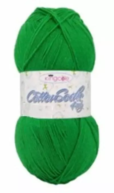 KING COLE COTTON SOCKS 4PLY GREEN - Kesäsukkalangat - 32434 - 1
