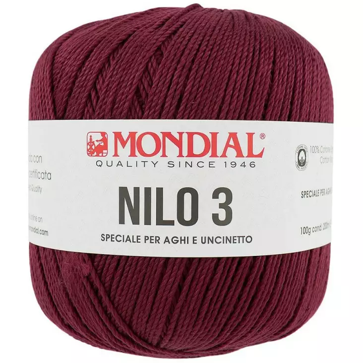 MONDIAL NILO-3-44 VIININPUNAINEN 100% PUUVILLA 100G - 200M - Nilo 3 - 35954 - 1