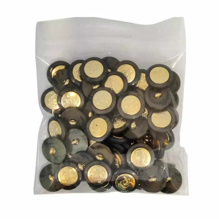 MUOVINEN KANTANAPPI 17 MM RUSKEA/KULTAKORISTE 1PUSSI (N.50 KPL) N5902-17 - Koristenapit - 36704 - 1