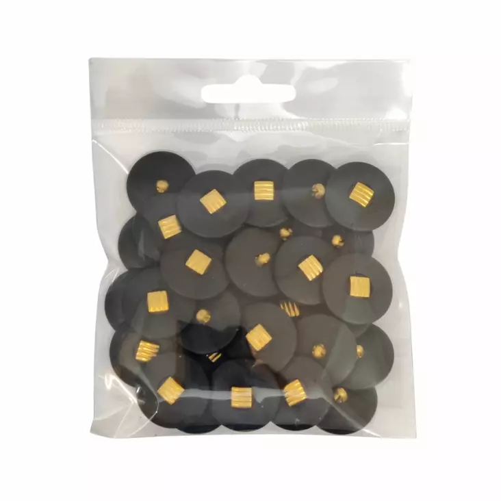 MUOVINEN KANTANAPPI 24 MM MUSTA/KULTA 1PUSSI (N. 30 KPL) N2358-24 - Koristenapit - 36684 - 1