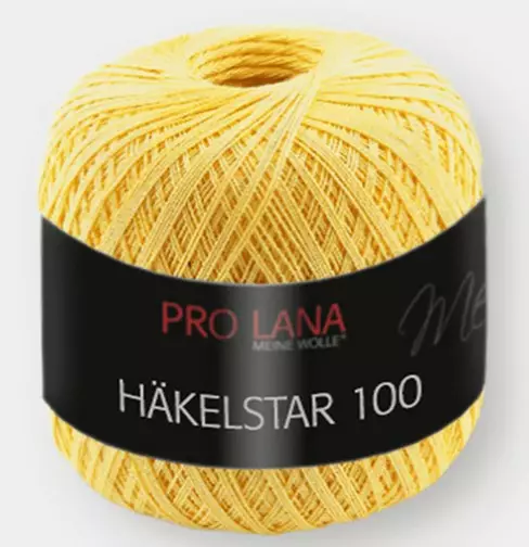 PRO LANA HÄKELSTAR 6 x 100 G 100 % PUUVILLA KELTAINEN - Häkelstar 100 - 32414 - 1