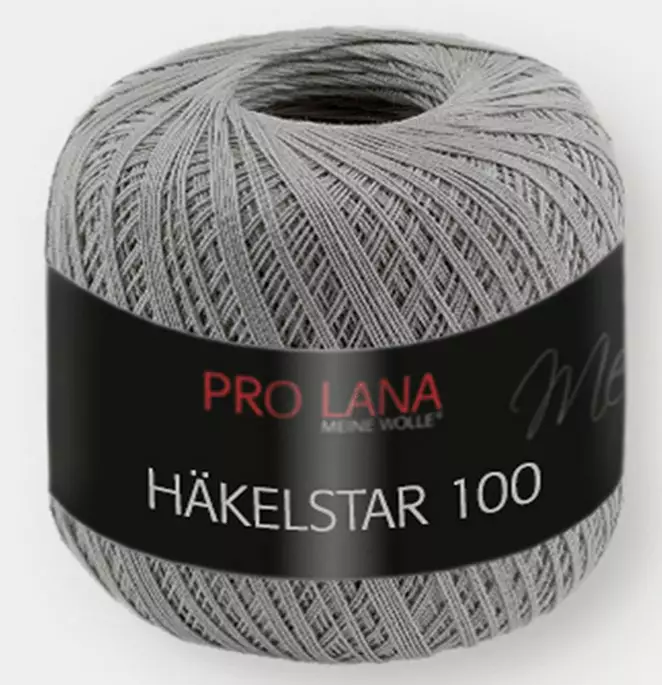 PRO LANA HÄKELSTAR 6 x 100 G 100 % PUUVILLA TUMMANHARMAA - Häkelstar 100 - 32274 - 1