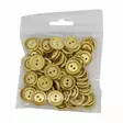 METALLINEN 2-REIKÄINEN NAPPI 19 MM KULTA 1PUSSI (N. 50 KPL) N0568 - Metallinapit - 36545 - 1