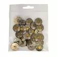 MUOVINEN KANTANAPPI 20 MM PATINA/ OKRA KUKKA 1PUSSI (N. 20 KPL) N891-20 - Koristenapit - 36715 - 1