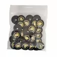 MUOVINEN KANTANAPPI 23MM MUSTA/KULTA VAAKUNA 1PUSSI (N. 30 KPL) N99982-23 - Koristenapit - 36685 - 1