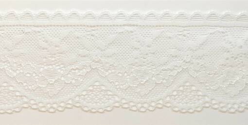 ELASTINEN VALKOINEN REUNAPITSI 70 MM - Elastiset pitsit - 30365 - 1