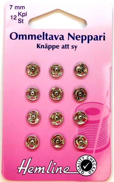 HEMLINE OMMELTAVA NEPPARI 7MM NIKL - Hemline nepparit - 11225 - 1